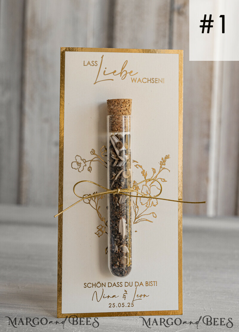 Personalisierte Gastgeschenke Hochzeit mit Blumensamen Reagenzglas-0