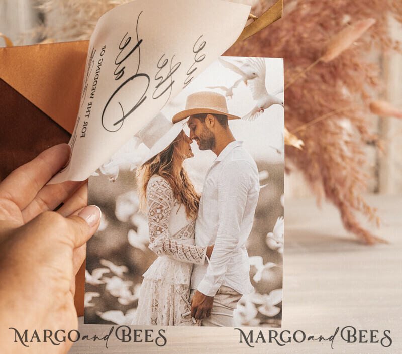 Pink Gold Marble Save the Date Cards with Photo, Vellum Save Our Dates with Photo Gold Foil Calendar Cards-2