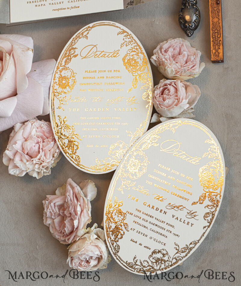 Vintage Baroque Wedding Invitation suite Beige Golden Fine art Roses Wedding Invitations with rsvp Victorian wedding crest Chinoiserie Invites Royal Ornamental frame-2