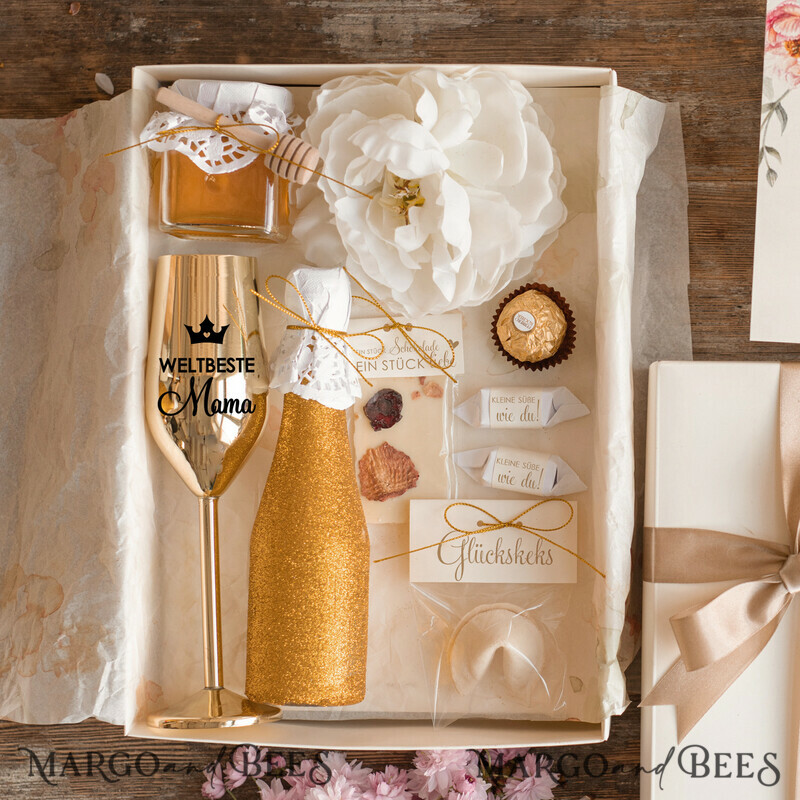 Geschenkidee zum Muttertag – Geschenkset für Mama mit Champagnerglas, alkoholfreiem Sekt & Karte-3