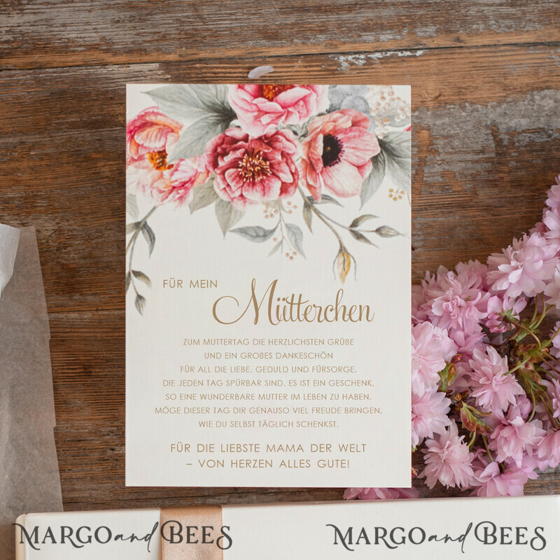 Geschenkidee zum Muttertag – Geschenkset für Mama mit Champagnerglas, alkoholfreiem Sekt & Karte-2