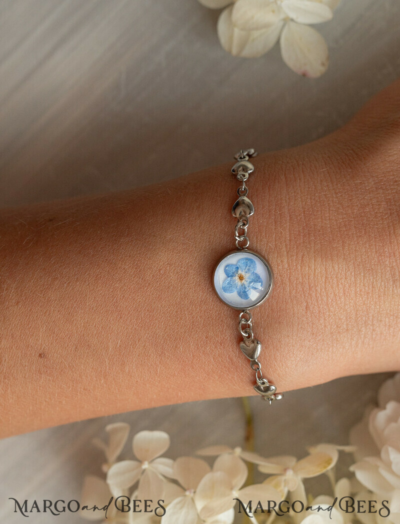 Muttertag Geschenk für Mama – Armband mit Vergissmeinnicht-Blume in Geschenkbox mit Widmung-3