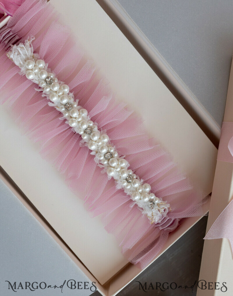 üll-Strumpfband mit Perlen in Geschenkbox – Überraschung vom Junggesellinnenabschied-1
